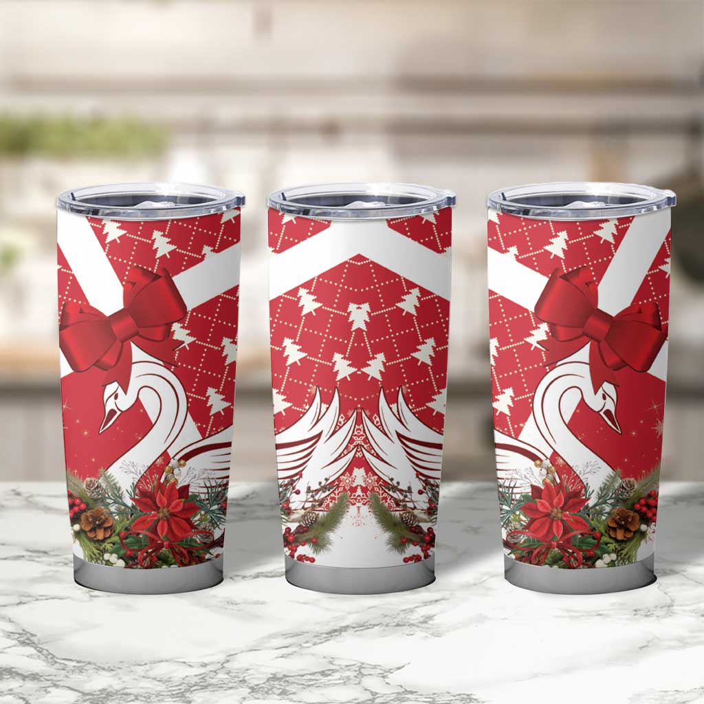 Denmark Christmas Tumbler Cup Coquette Bow With Swan - Wonder Print Shop