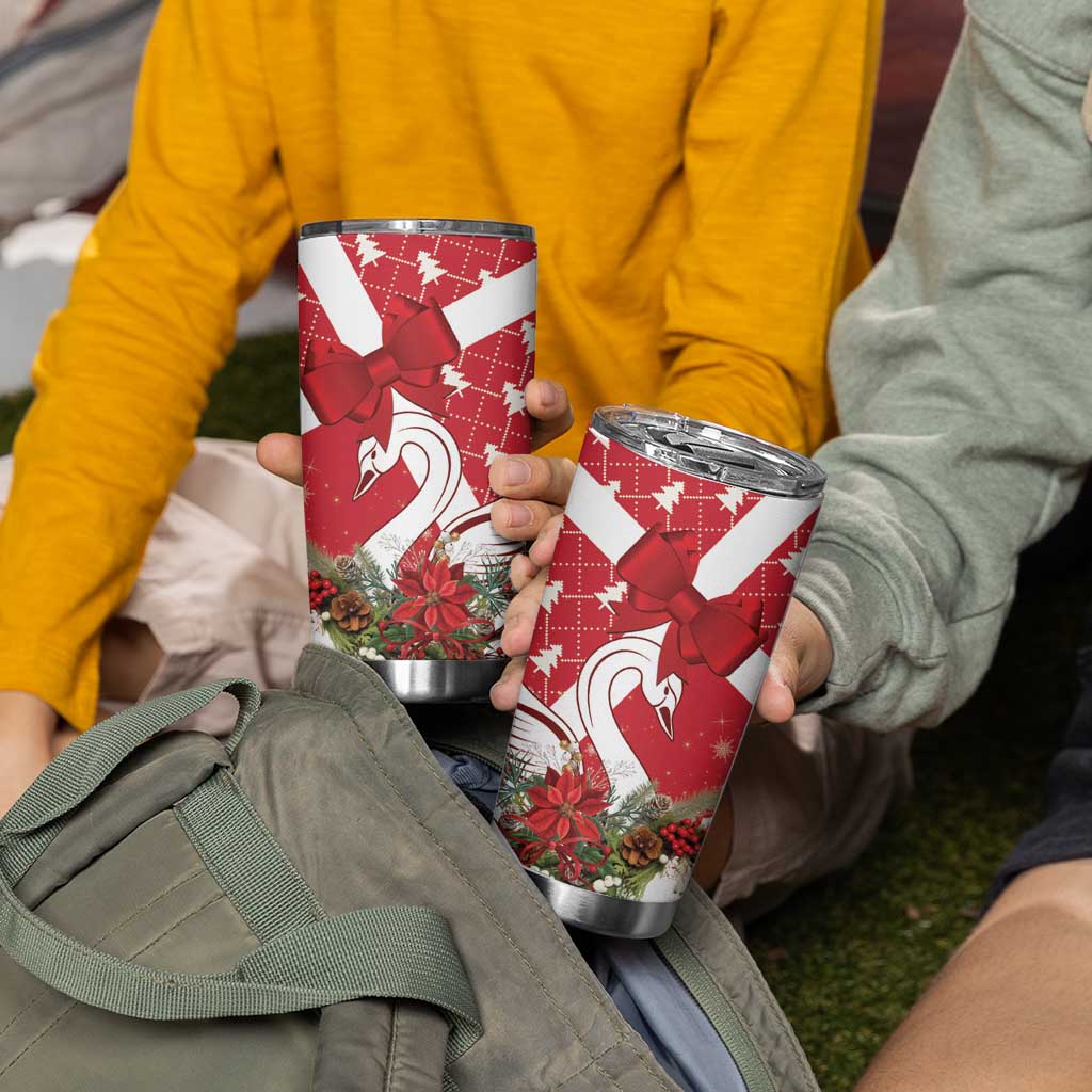 Denmark Christmas Tumbler Cup Coquette Bow With Swan - Wonder Print Shop