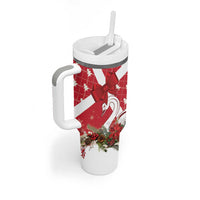 Denmark Christmas Tumbler With Handle Coquette Bow With Swan - Wonder Print Shop