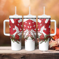 Denmark Christmas Tumbler With Handle Coquette Bow With Swan - Wonder Print Shop