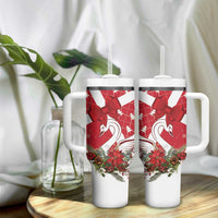 Denmark Christmas Tumbler With Handle Coquette Bow With Swan - Wonder Print Shop