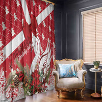 Denmark Christmas Window Curtain Coquette Bow With Swan - Wonder Print Shop
