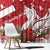 Denmark Christmas Window Curtain Coquette Bow With Swan - Wonder Print Shop