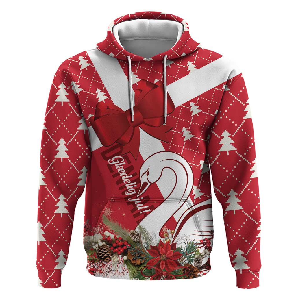 Denmark Christmas Zip Hoodie Coquette Bow With Swan - Wonder Print Shop