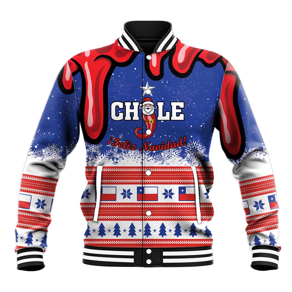 Personalized Feliz Navidad Chile Santa Claus Baseball Jacket Chilli Christmas - Wonder Print Shop