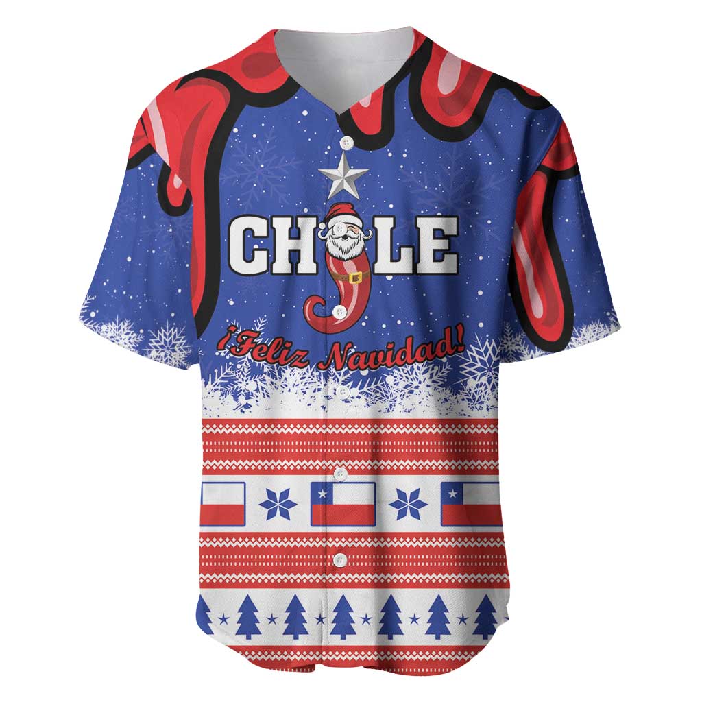 Personalized Feliz Navidad Chile Santa Claus Baseball Jersey Chilli Christmas - Wonder Print Shop