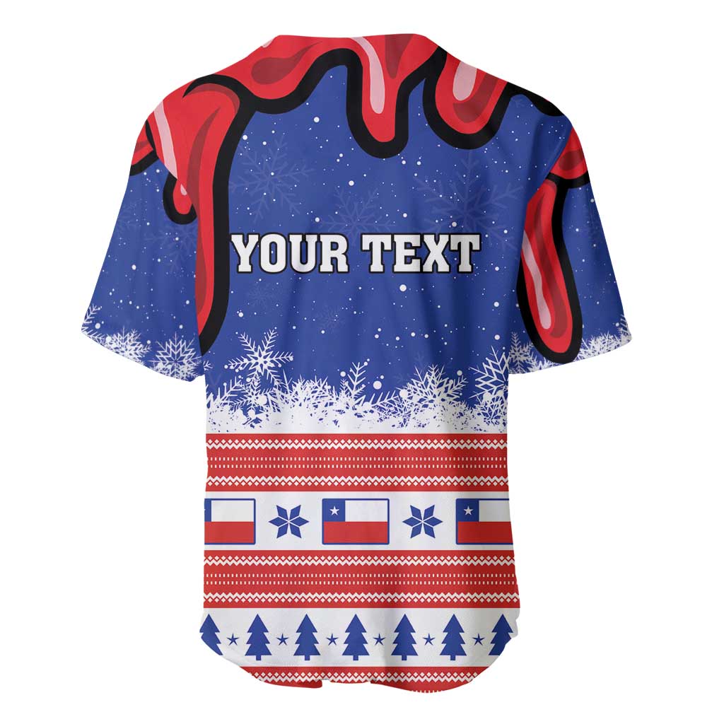 Personalized Feliz Navidad Chile Santa Claus Baseball Jersey Chilli Christmas - Wonder Print Shop
