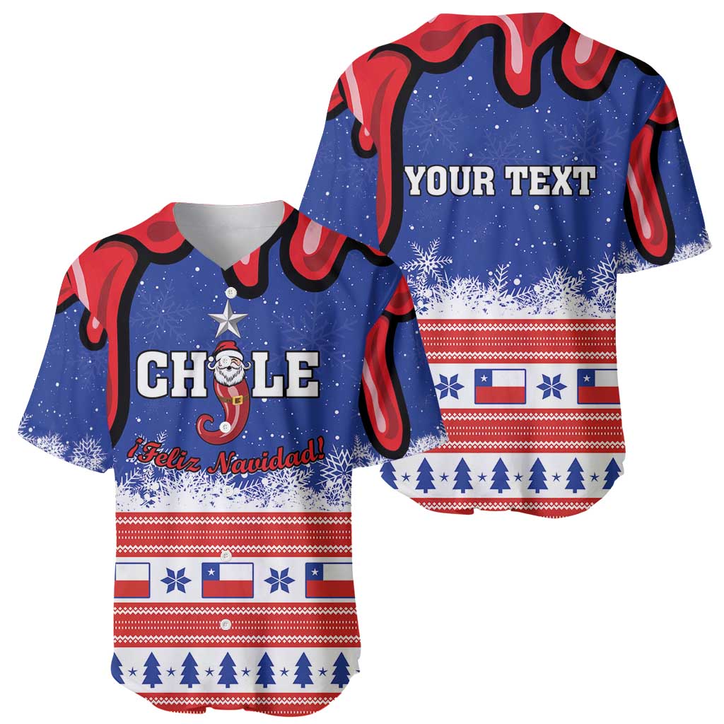Personalized Feliz Navidad Chile Santa Claus Baseball Jersey Chilli Christmas - Wonder Print Shop