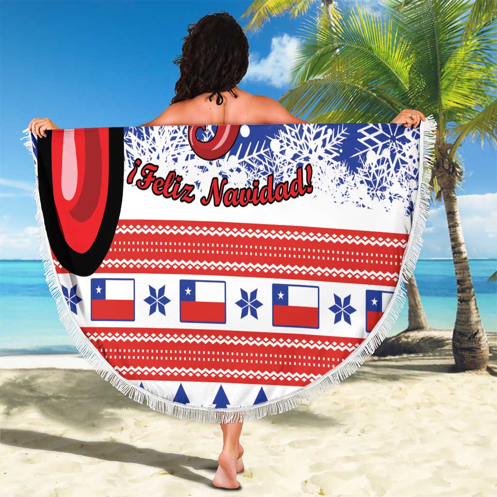 Feliz Navidad Chile Santa Claus Beach Blanket Chilli Christmas - Wonder Print Shop