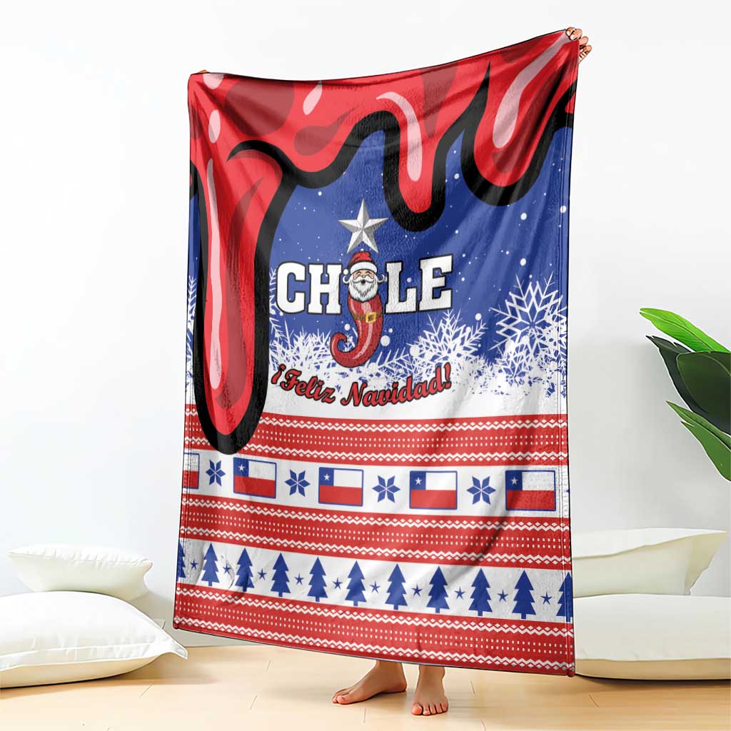 Feliz Navidad Chile Santa Claus Blanket Chilli Christmas
