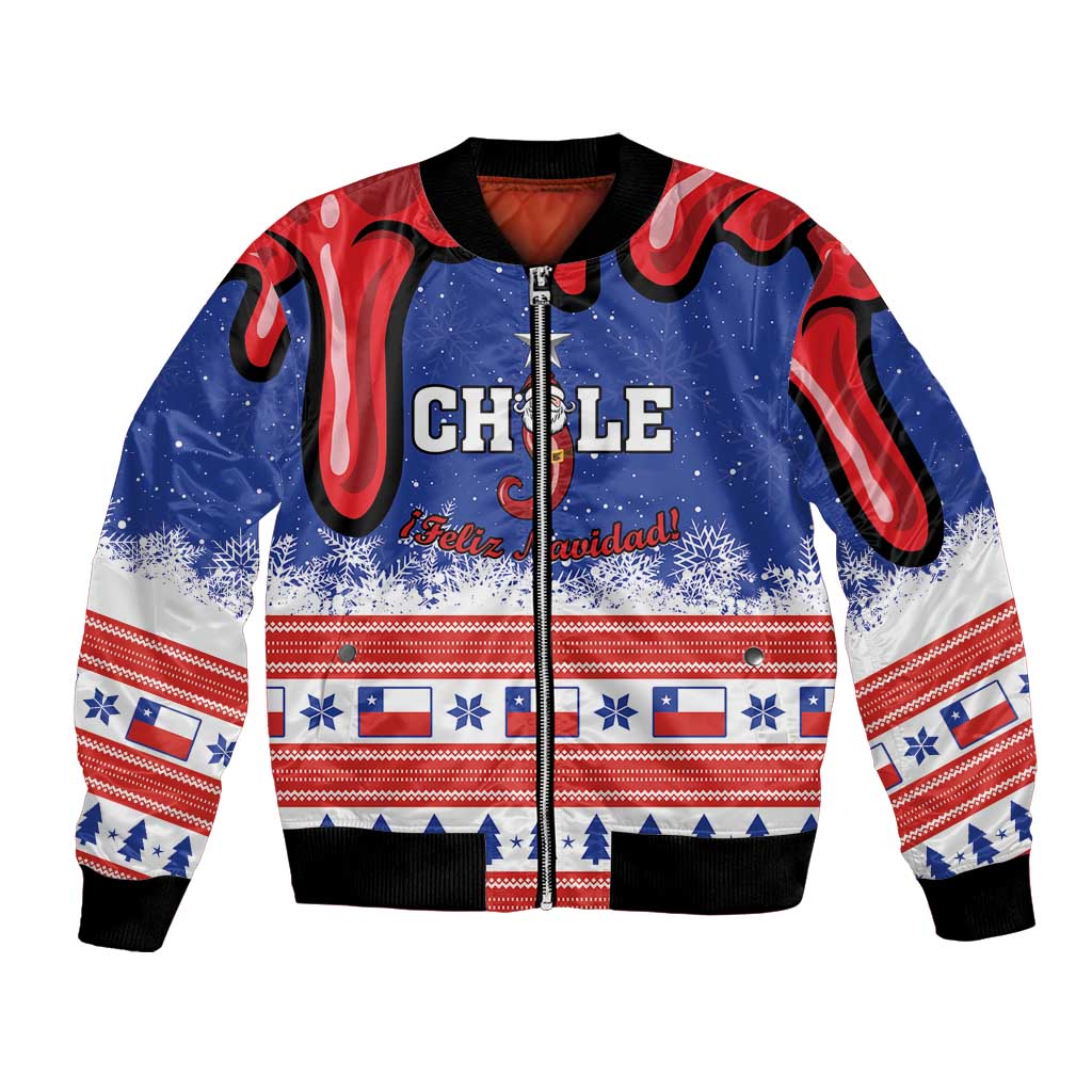 Personalized Feliz Navidad Chile Santa Claus Bomber Jacket Chilli Christmas - Wonder Print Shop