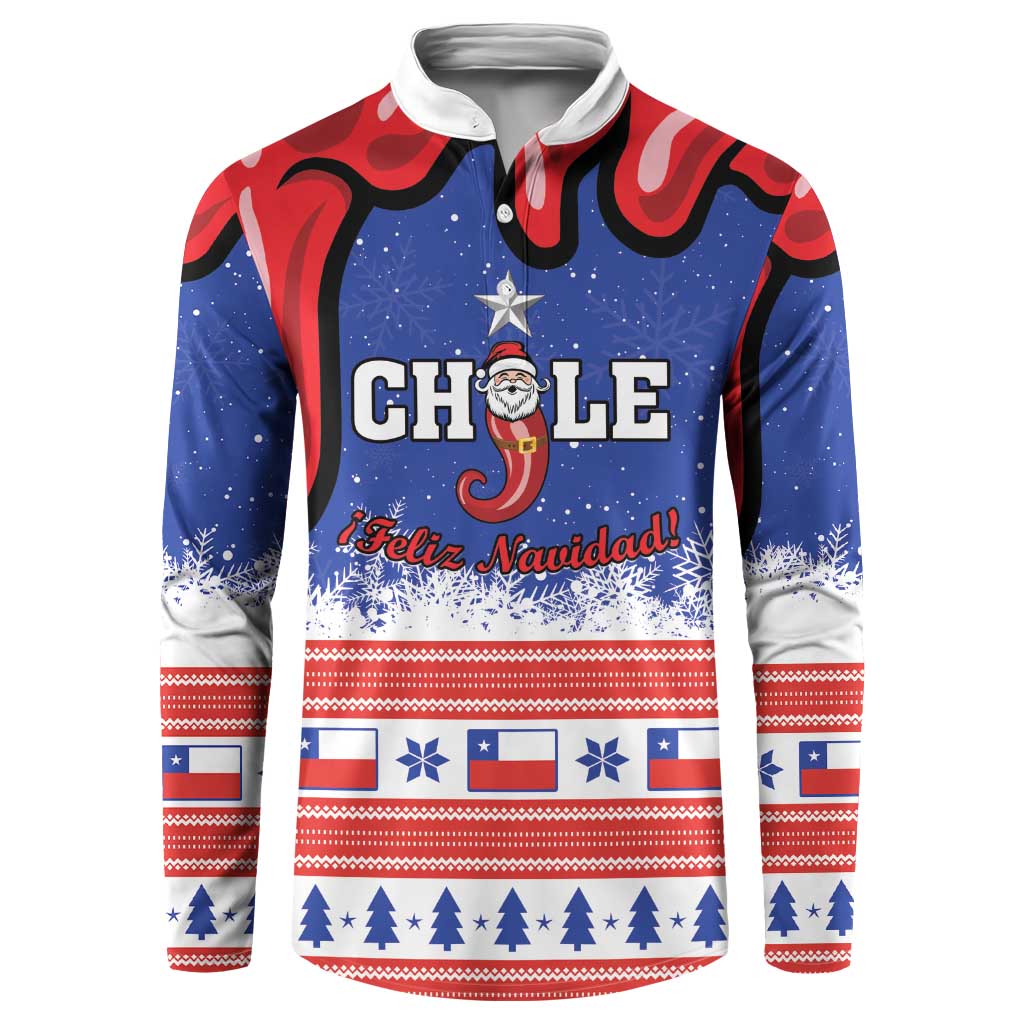 Personalized Feliz Navidad Chile Santa Claus Button Sweatshirt Chilli Christmas - Wonder Print Shop