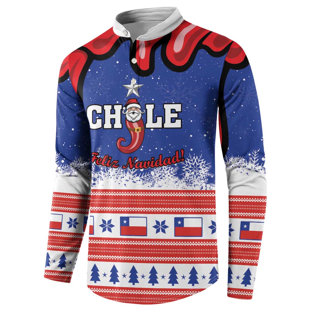 Personalized Feliz Navidad Chile Santa Claus Button Sweatshirt Chilli Christmas - Wonder Print Shop