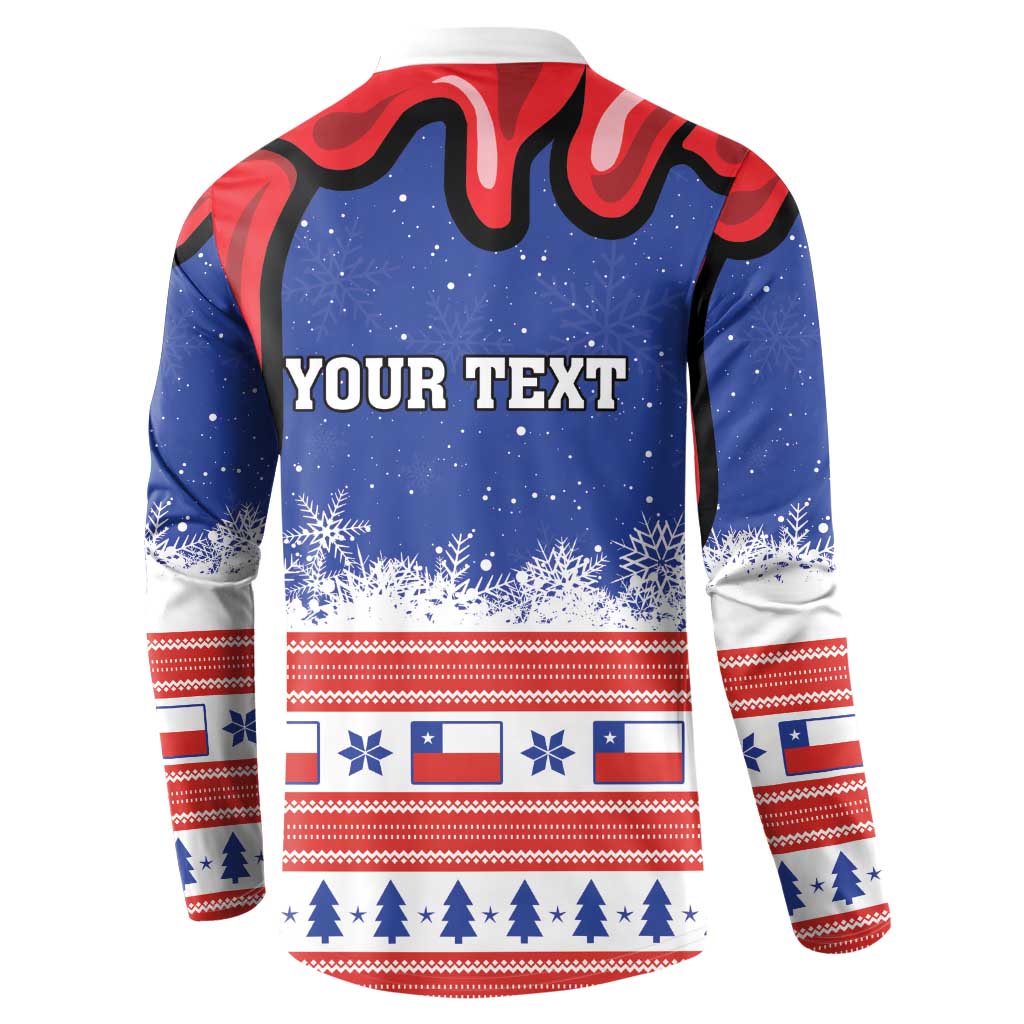 Personalized Feliz Navidad Chile Santa Claus Button Sweatshirt Chilli Christmas - Wonder Print Shop