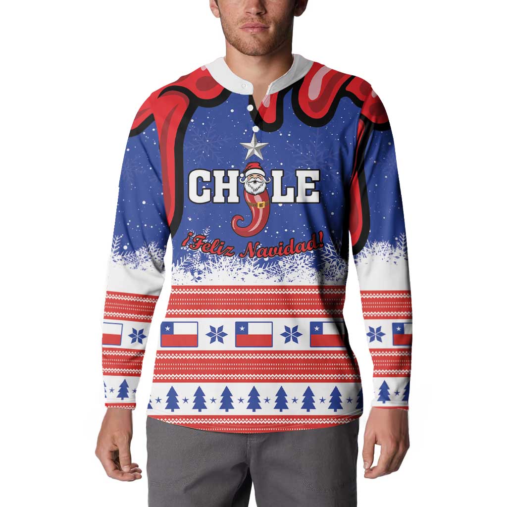 Personalized Feliz Navidad Chile Santa Claus Button Sweatshirt Chilli Christmas - Wonder Print Shop
