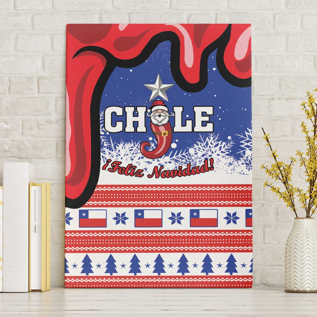 Feliz Navidad Chile Santa Claus Canvas Wall Art Chilli Christmas - Wonder Print Shop