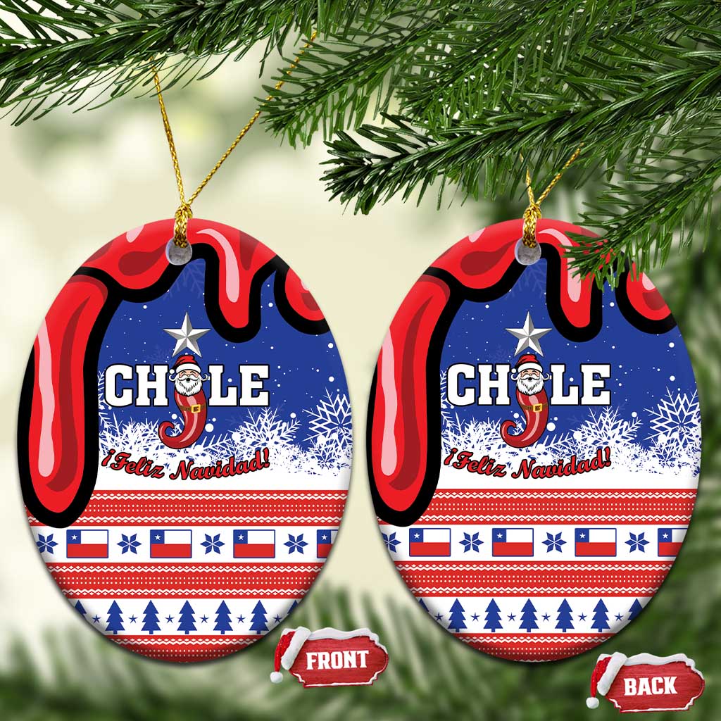 Personalized Feliz Navidad Chile Santa Claus Ceramic Ornament Chilli Christmas - Wonder Print Shop