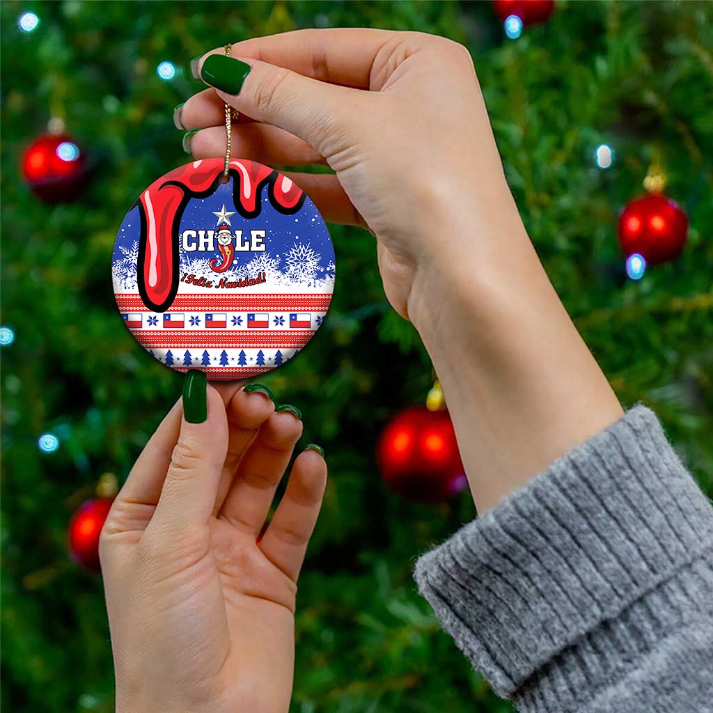 Personalized Feliz Navidad Chile Santa Claus Ceramic Ornament Chilli Christmas - Wonder Print Shop