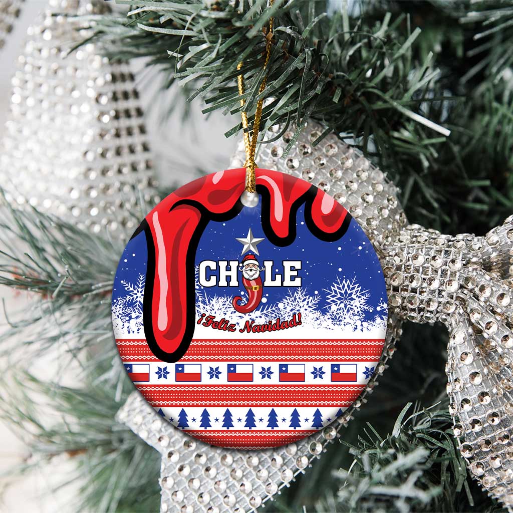 Personalized Feliz Navidad Chile Santa Claus Ceramic Ornament Chilli Christmas - Wonder Print Shop