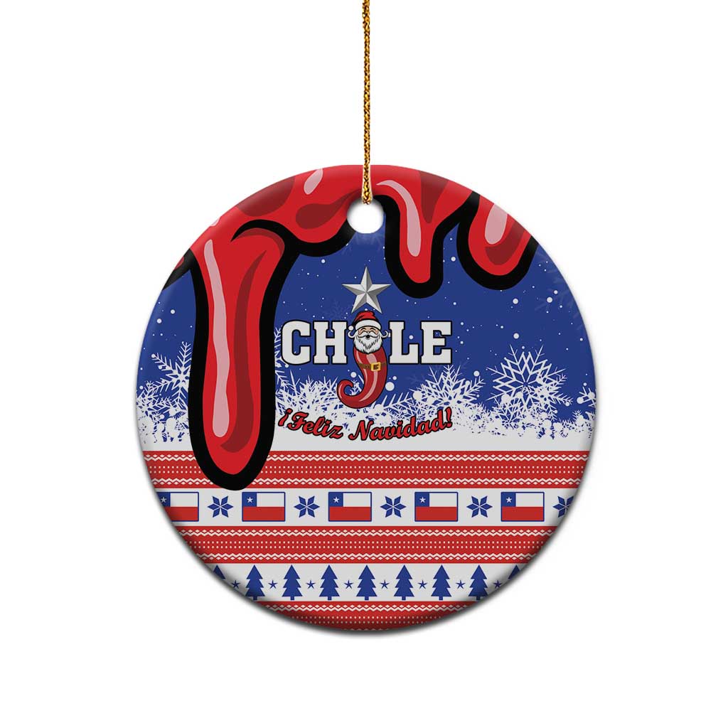 Personalized Feliz Navidad Chile Santa Claus Ceramic Ornament Chilli Christmas - Wonder Print Shop