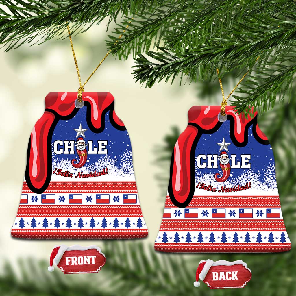 Personalized Feliz Navidad Chile Santa Claus Ceramic Ornament Chilli Christmas - Wonder Print Shop