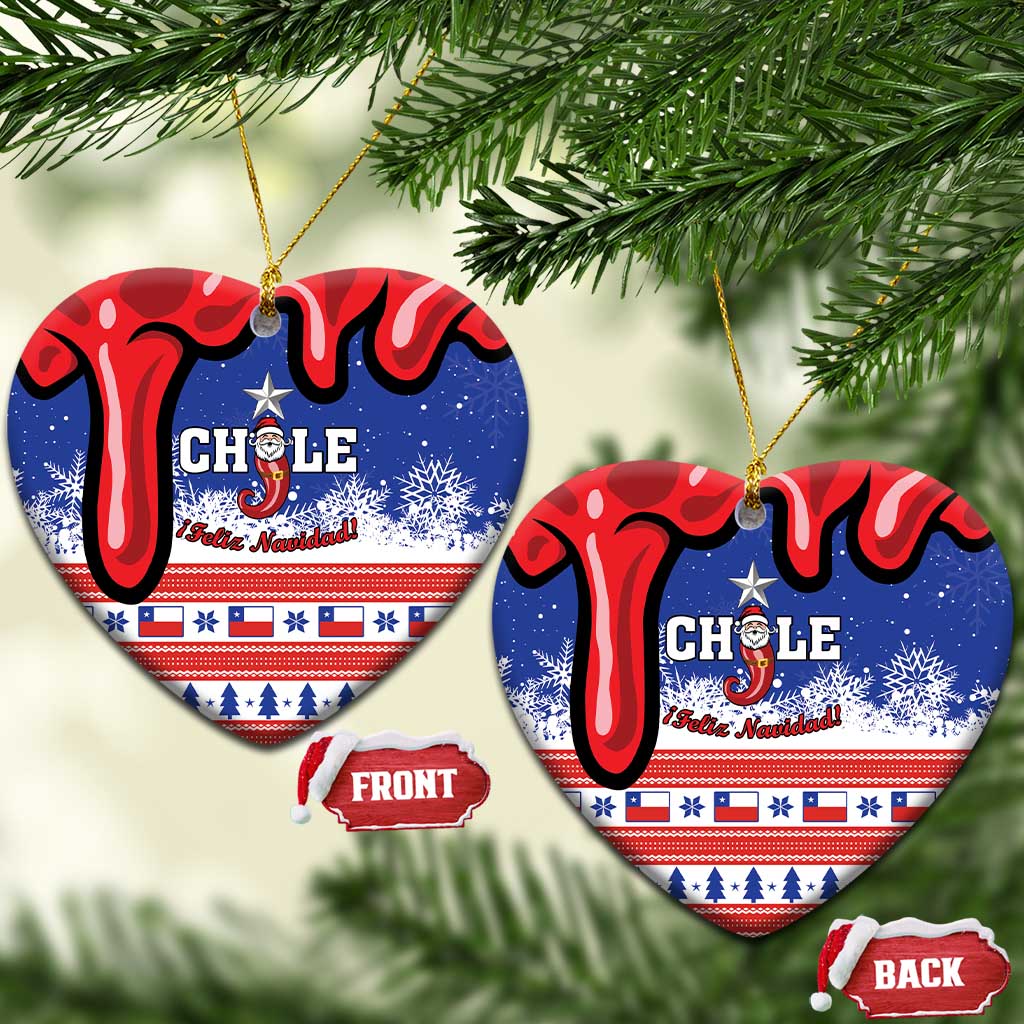 Personalized Feliz Navidad Chile Santa Claus Ceramic Ornament Chilli Christmas - Wonder Print Shop