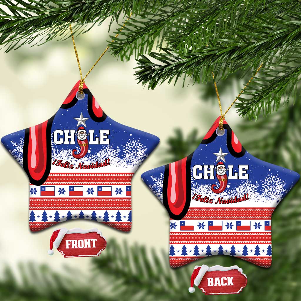 Personalized Feliz Navidad Chile Santa Claus Ceramic Ornament Chilli Christmas - Wonder Print Shop