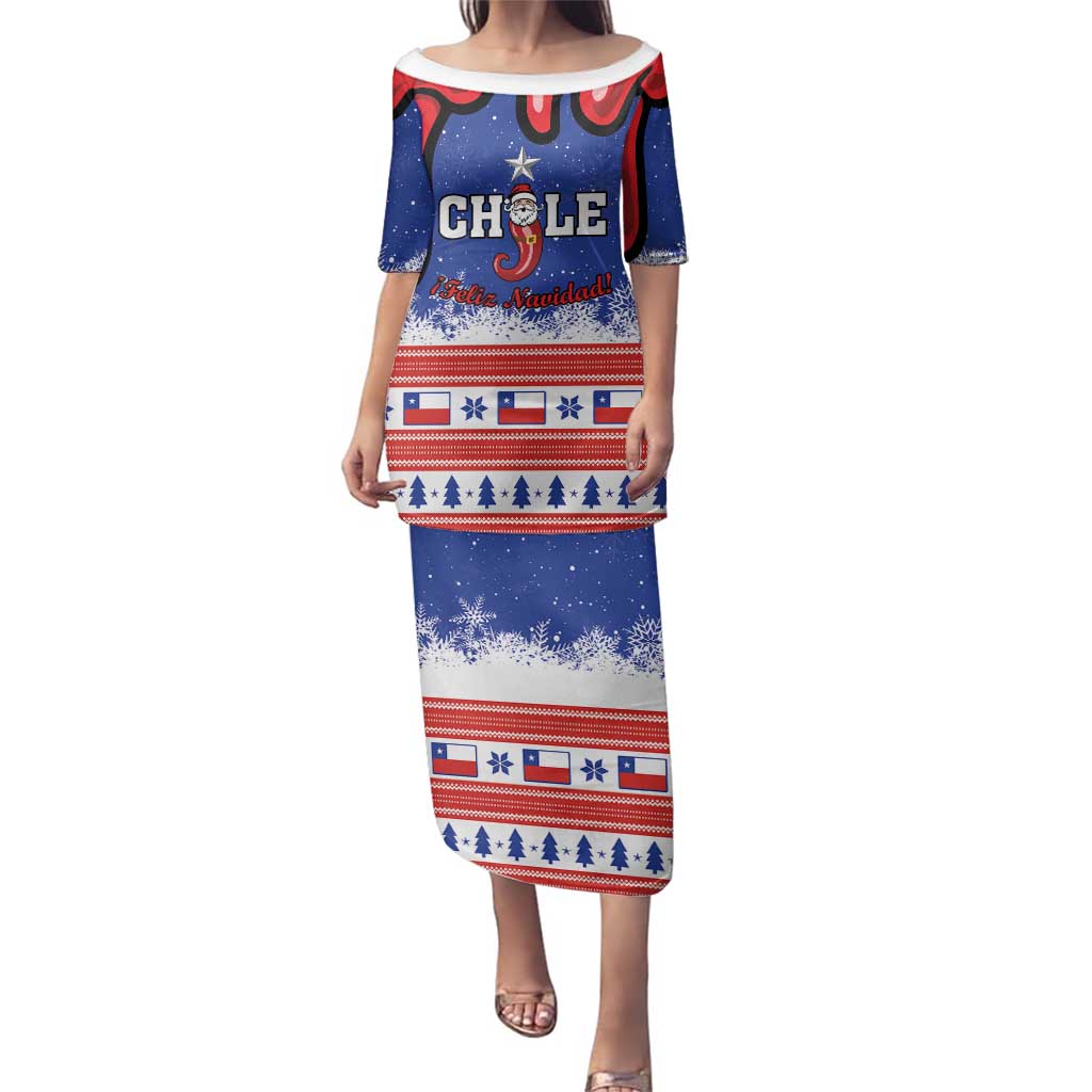 Personalized Feliz Navidad Chile Santa Claus Family Matching Puletasi and Hawaiian Shirt Chilli Christmas - Wonder Print Shop