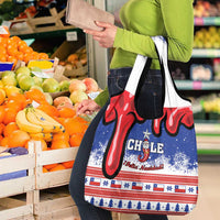 Feliz Navidad Chile Santa Claus Grocery Bag Chilli Christmas