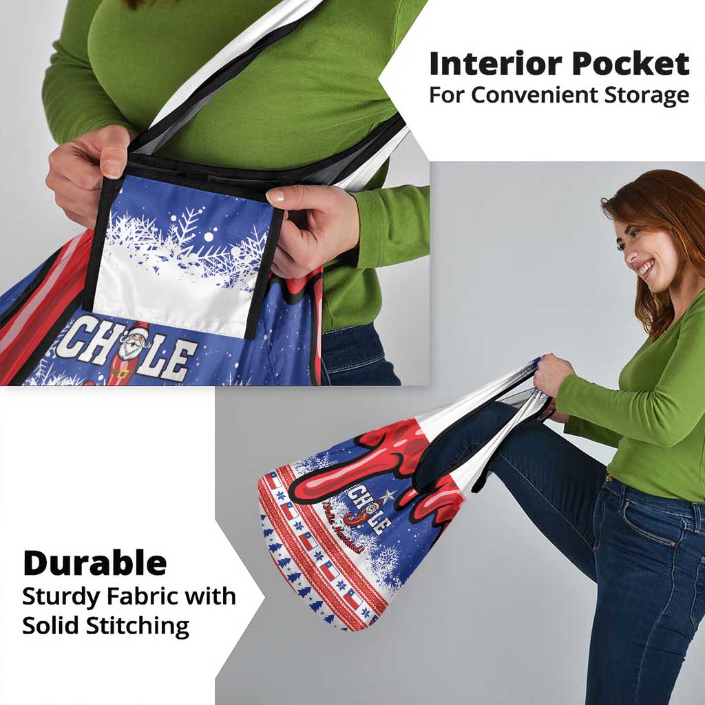 Feliz Navidad Chile Santa Claus Grocery Bag Chilli Christmas