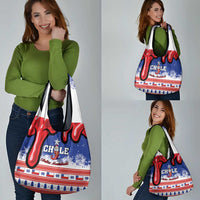 Feliz Navidad Chile Santa Claus Grocery Bag Chilli Christmas