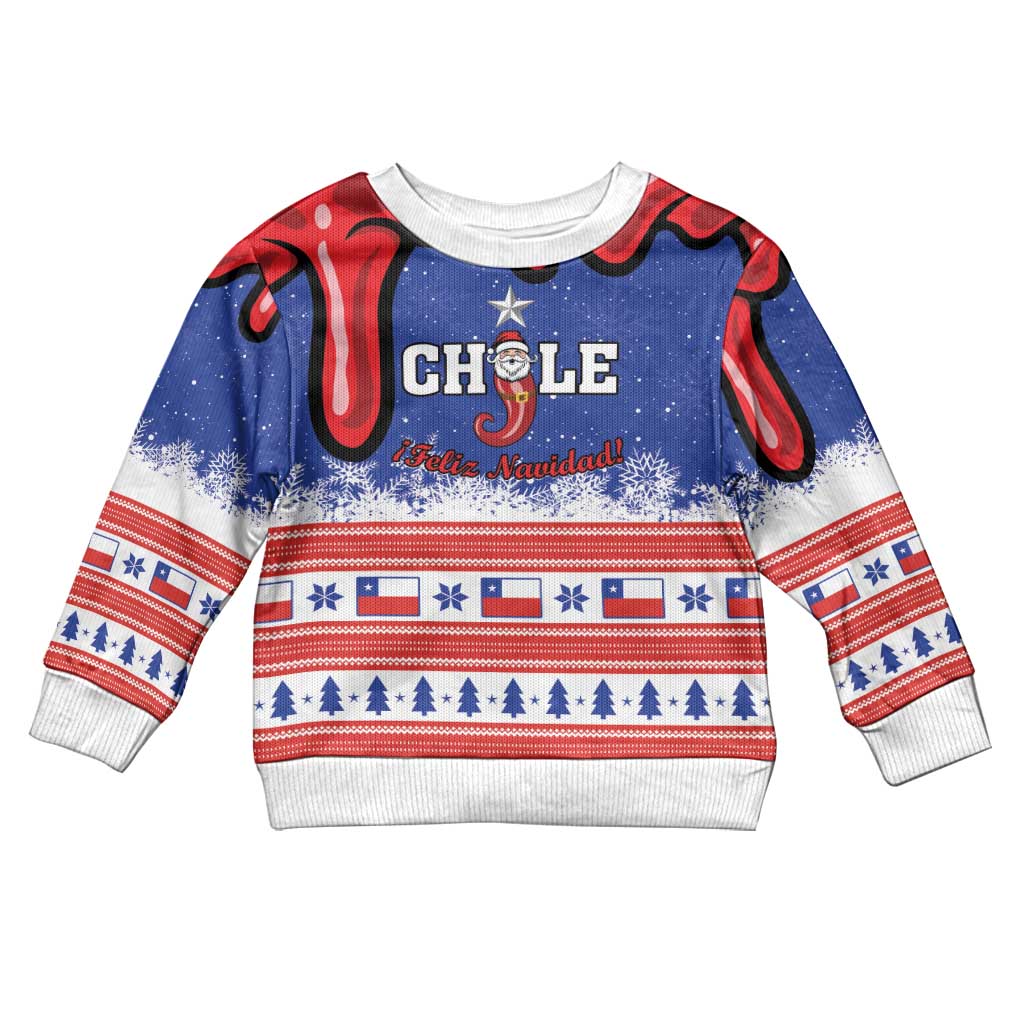 Personalized Feliz Navidad Chile Santa Claus Kid Ugly Christmas Sweater Chilli Christmas - Wonder Print Shop