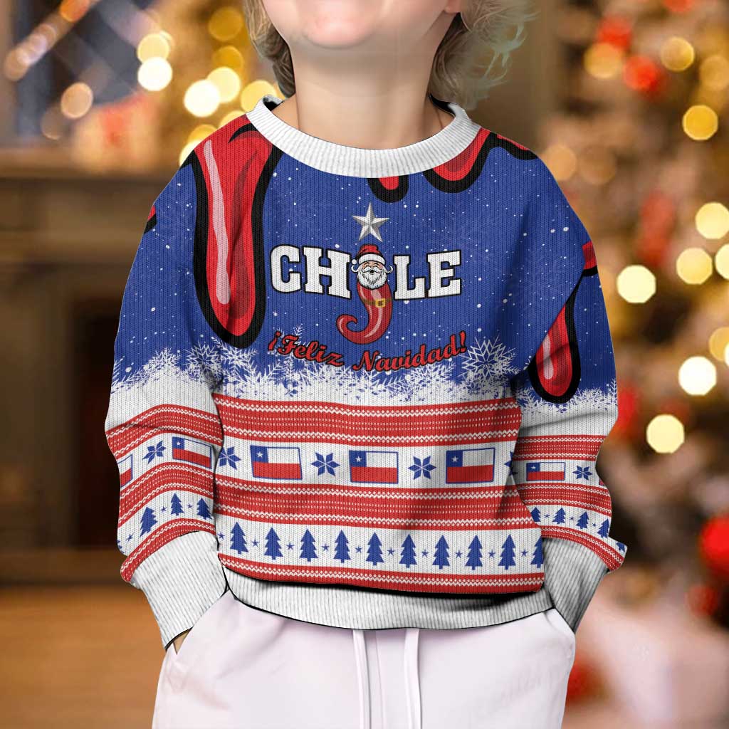 Personalized Feliz Navidad Chile Santa Claus Kid Ugly Christmas Sweater Chilli Christmas - Wonder Print Shop