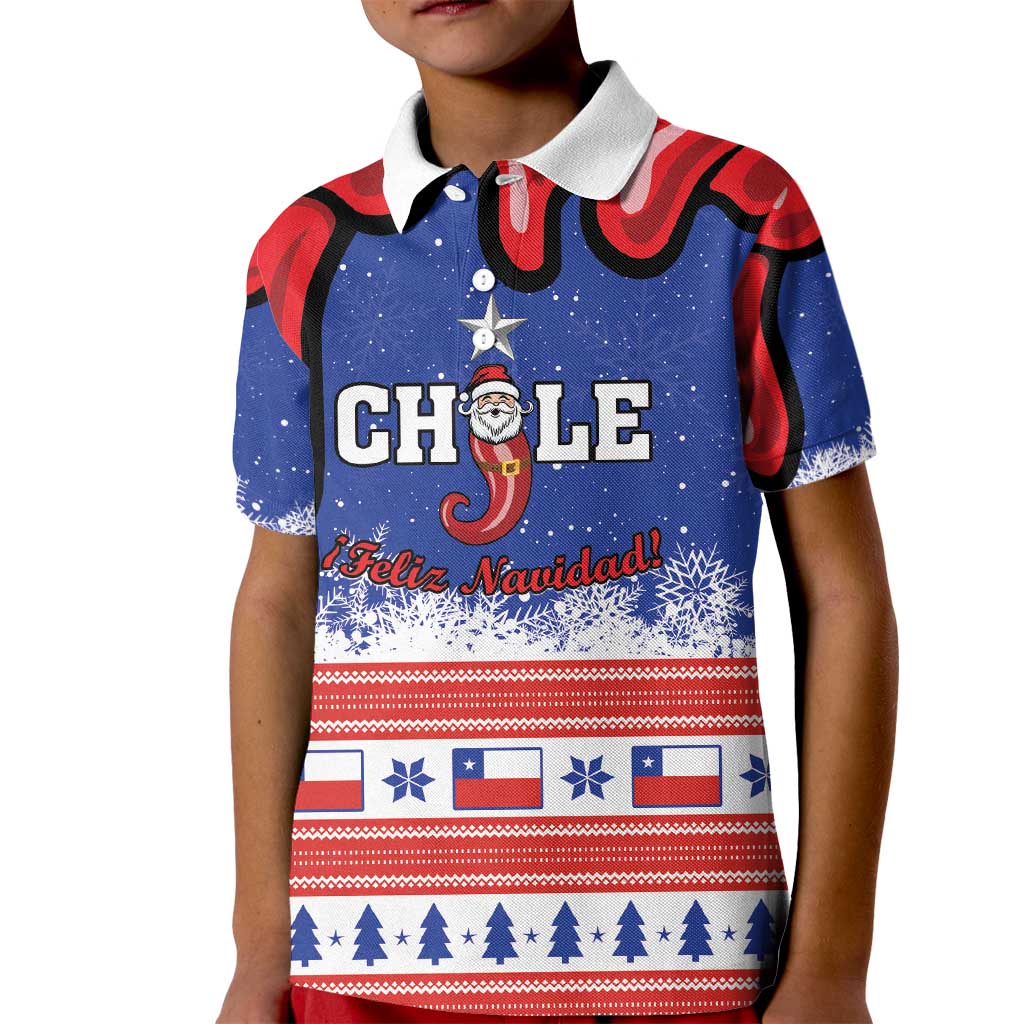 Personalized Feliz Navidad Chile Santa Claus Kid Polo Shirt Chilli Christmas - Wonder Print Shop