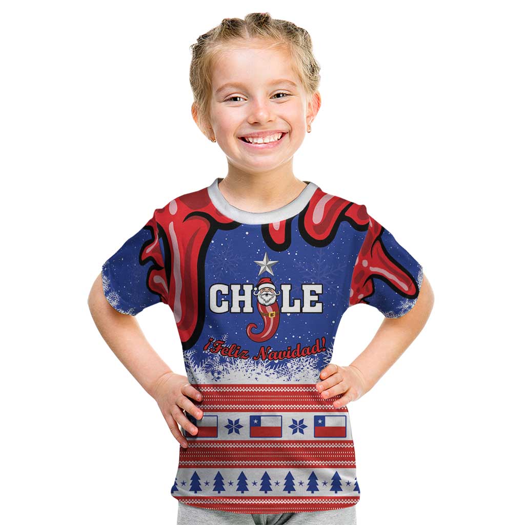 Personalized Feliz Navidad Chile Santa Claus Kid T Shirt Chilli Christmas - Wonder Print Shop