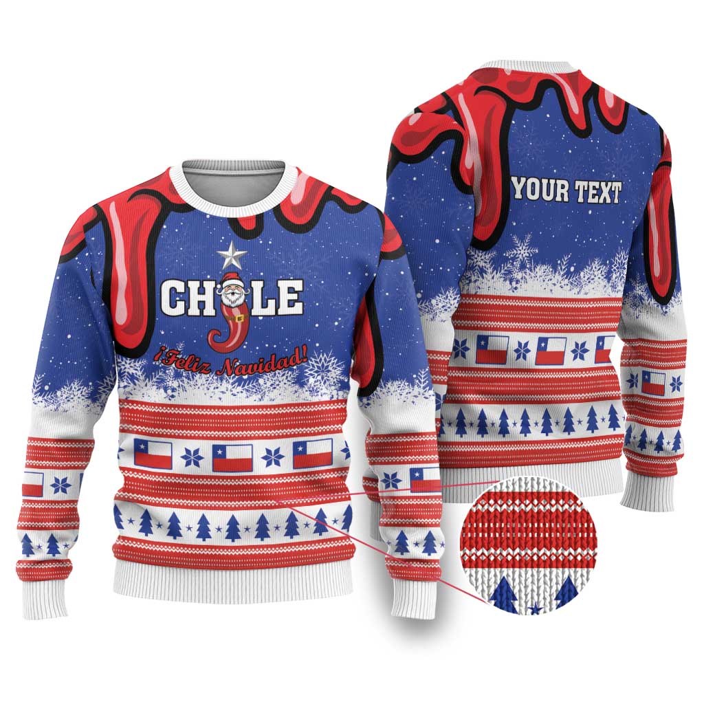 Personalized Feliz Navidad Chile Santa Claus Ugly Christmas Sweater Chilli Christmas - Wonder Print Shop