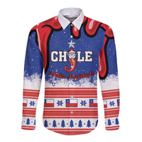 Personalized Feliz Navidad Chile Santa Claus Long Sleeve Button Shirt Chilli Christmas - Wonder Print Shop