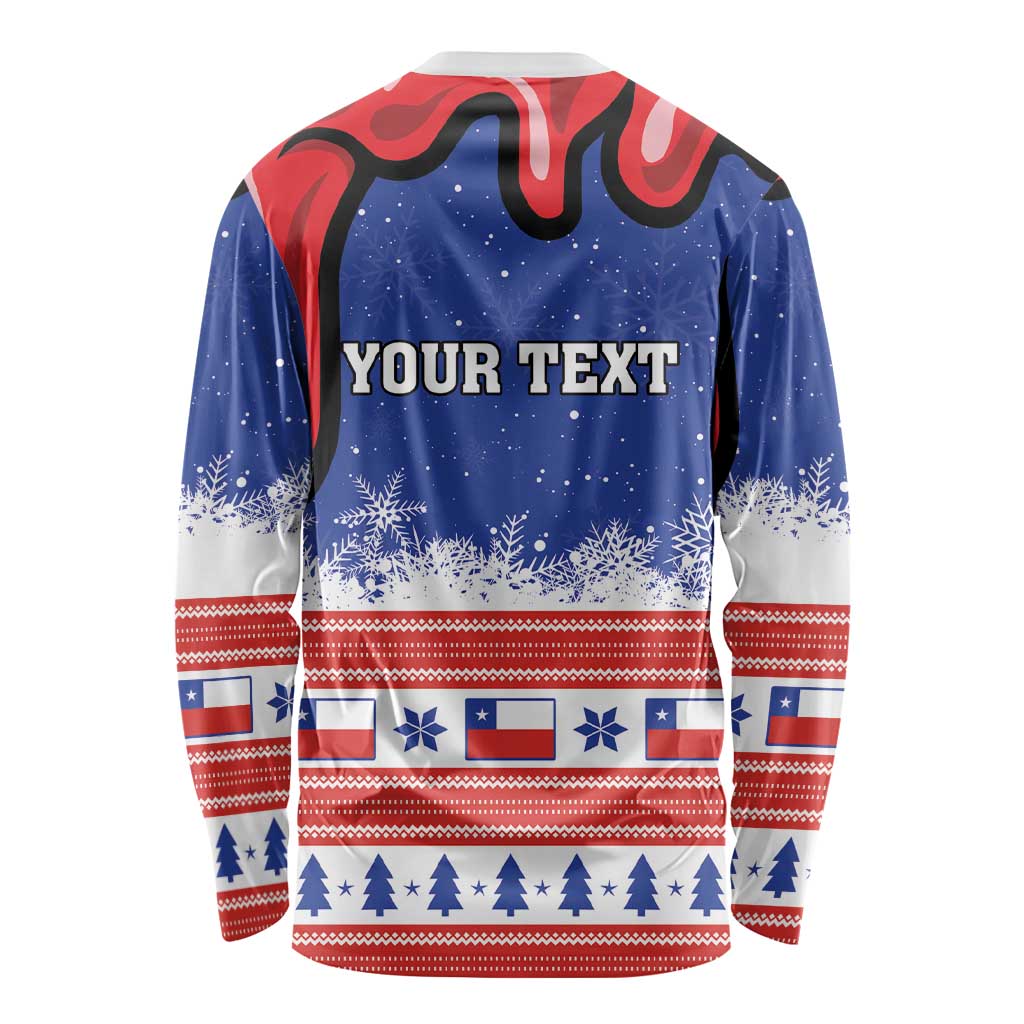 Personalized Feliz Navidad Chile Santa Claus Long Sleeve Shirt Chilli Christmas - Wonder Print Shop