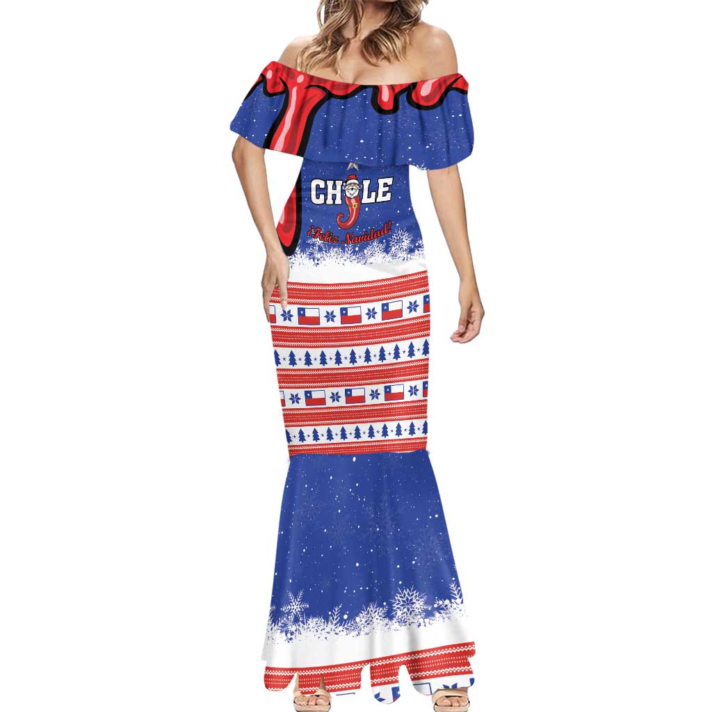 Personalized Feliz Navidad Chile Santa Claus Mermaid Dress Chilli Christmas - Wonder Print Shop