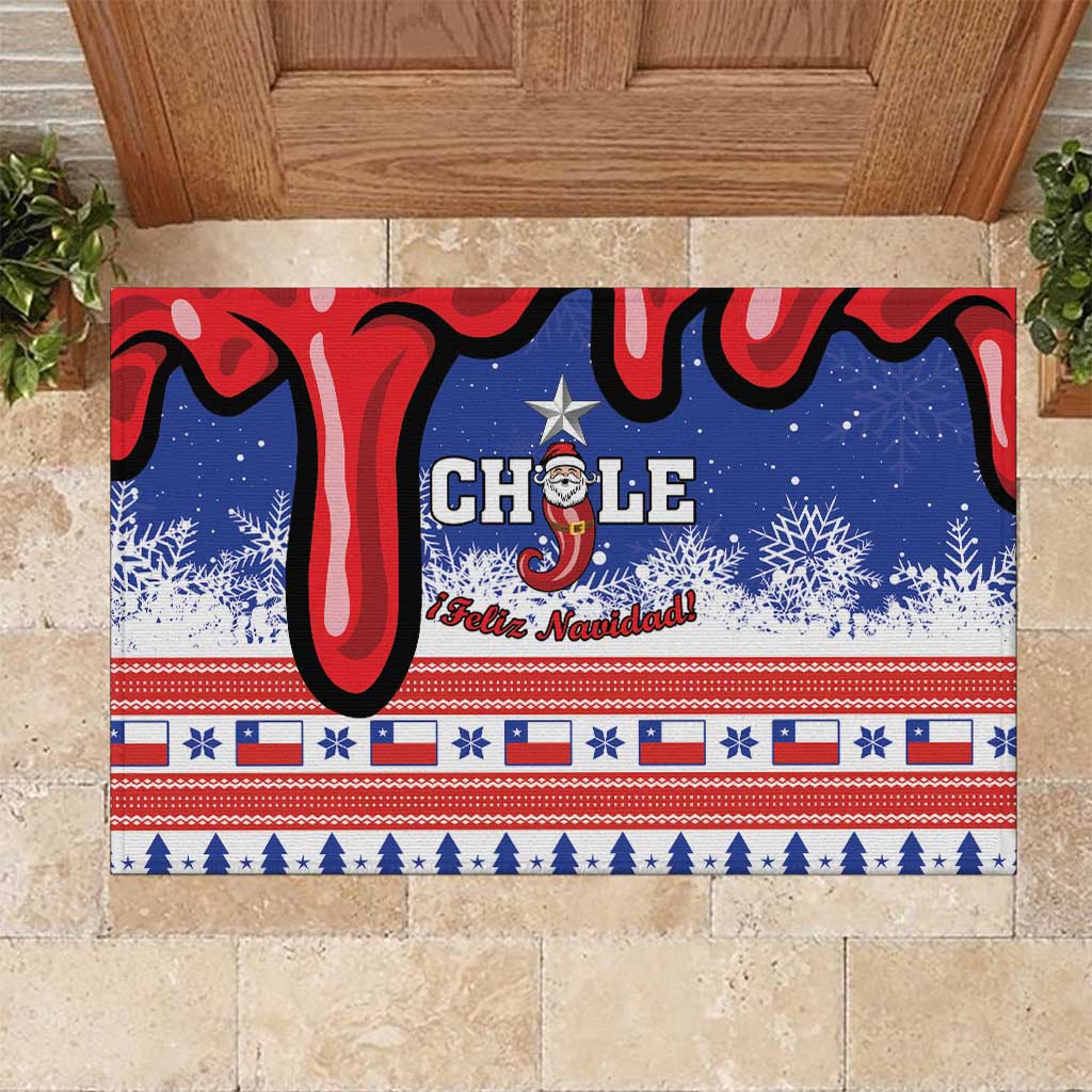 Feliz Navidad Chile Santa Claus Rubber Doormat Chilli Christmas - Wonder Print Shop
