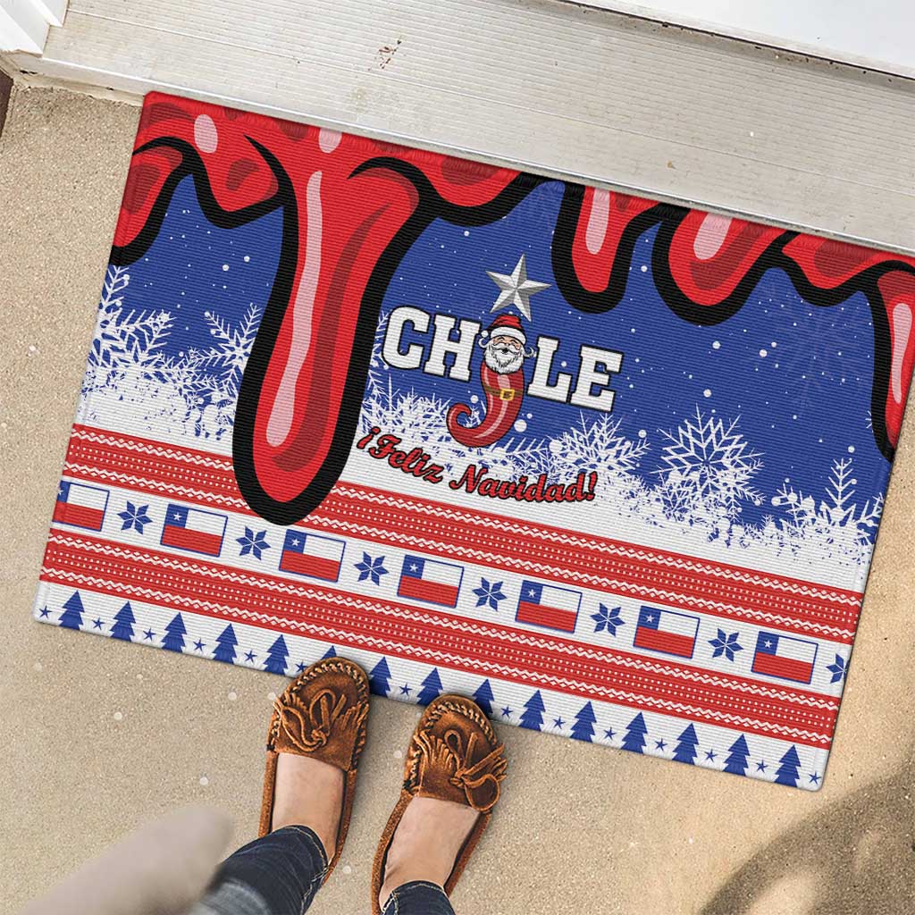 Feliz Navidad Chile Santa Claus Rubber Doormat Chilli Christmas - Wonder Print Shop