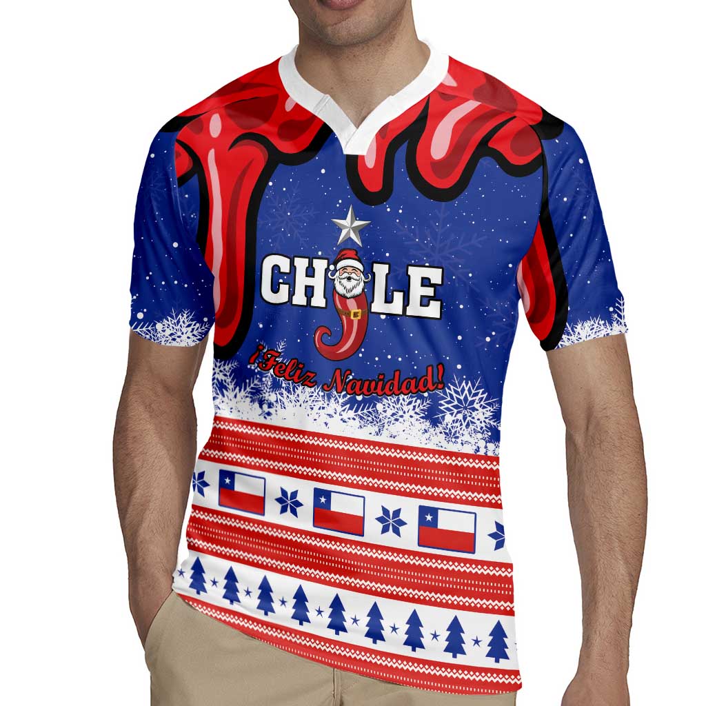 Personalized Feliz Navidad Chile Santa Claus Rugby Jersey Chilli Christmas - Wonder Print Shop