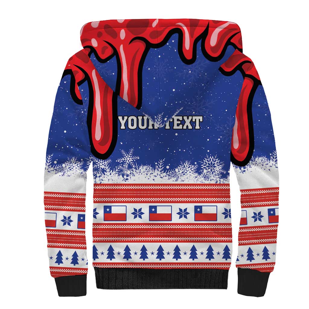 Personalized Feliz Navidad Chile Santa Claus Sherpa Hoodie Chilli Christmas - Wonder Print Shop