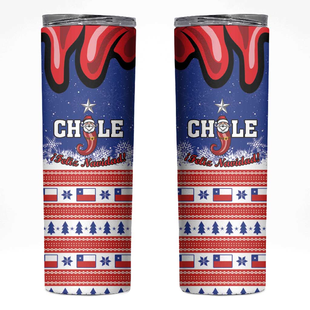 Feliz Navidad Chile Santa Claus Skinny Tumbler Chilli Christmas - Wonder Print Shop