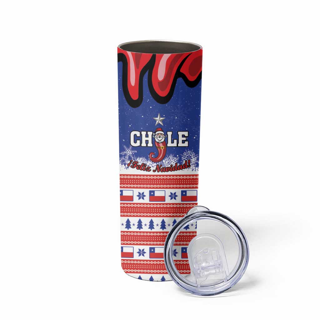 Feliz Navidad Chile Santa Claus Skinny Tumbler Chilli Christmas - Wonder Print Shop