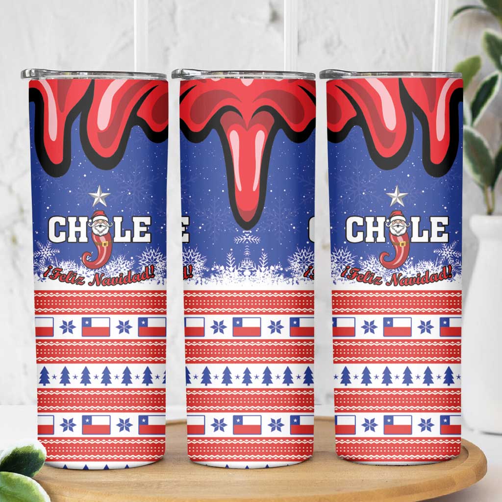 Feliz Navidad Chile Santa Claus Skinny Tumbler Chilli Christmas - Wonder Print Shop