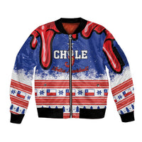 Personalized Feliz Navidad Chile Santa Claus Sleeve Zip Bomber Jacket Chilli Christmas - Wonder Print Shop