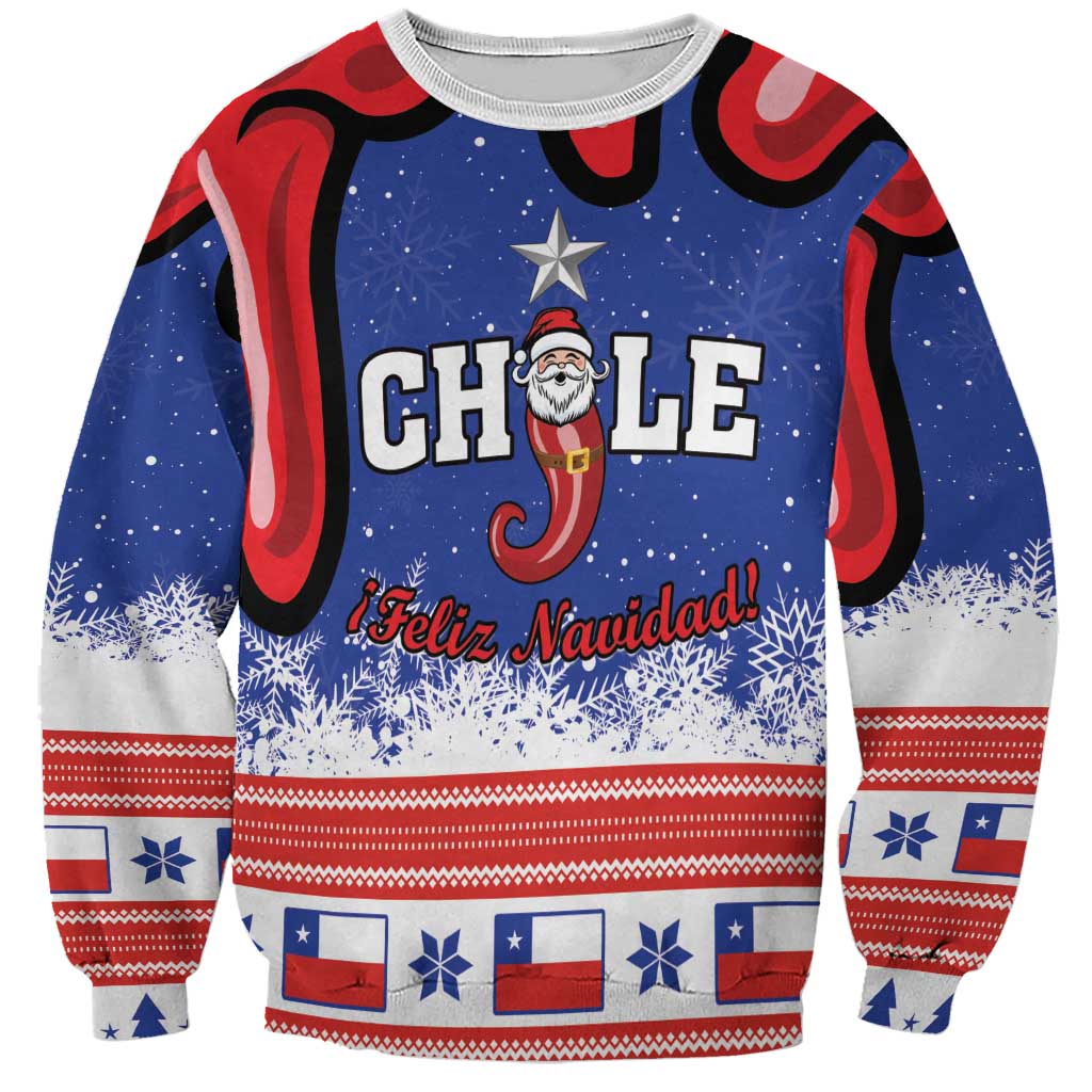 Personalized Feliz Navidad Chile Santa Claus Sweatshirt Chilli Christmas - Wonder Print Shop
