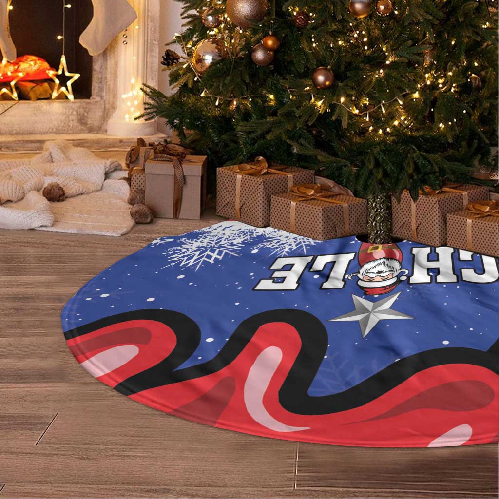Personalized Feliz Navidad Chile Santa Claus Tree Skirt Chilli Christmas - Wonder Print Shop