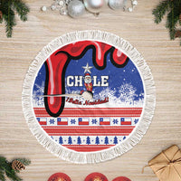 Personalized Feliz Navidad Chile Santa Claus Tree Skirt Chilli Christmas - Wonder Print Shop